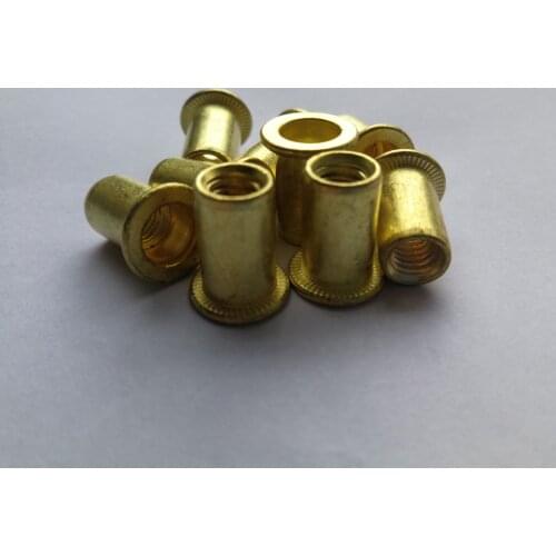 6pcs M4 M5 M6 M8 M10 brass rivet nut riveting nuts riveted sleeve round hollow through hole sleeves