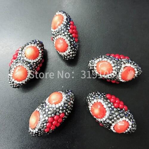 Bohemian red round coral small beads in a luxury banquet nightclub wind hang accessories