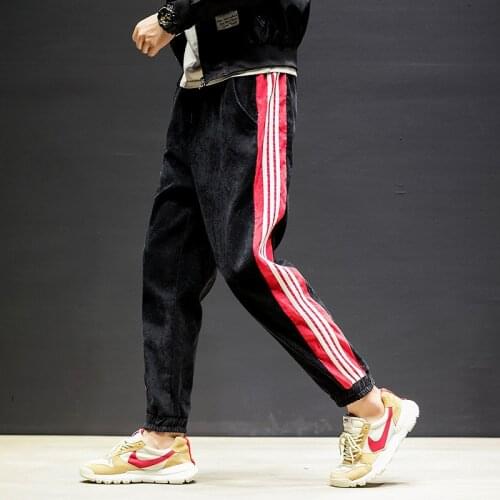 Large size mens trousers corduroy mens pencil pants mens Korean fashion casual trousers