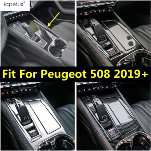 Lapetus Center Console Gear Shift Box Panel Cover Decorative Trim ABS / Stainless Steel Accessories For Peugeot 508 2019 - 2021