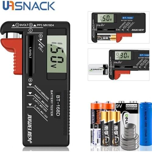 9V/1.5V Digital Battery Tester AA/AAA Battery Capacity Tester Button Cell Volt Checker Universal Battery Charge Status Tester