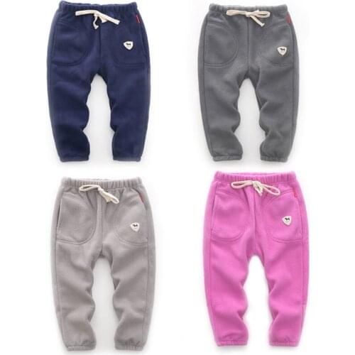 Kids Boys Pants Autumn Toddler Girl Fleece Trousers 2021 Winter Warm Childrens Sweatpants Cartoon Casual Fashion Babys Costume