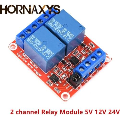 2 channel Relay Module 5V 12V 24V High and Low Level Trigger Relay Control With Optocoupler Two Way Relays DC 5 V 12 V 24 V Volt