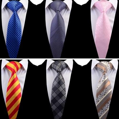 GUSLESON New 8cm Necktie Quality Floral Wedding Tie Fashion Plaid Striped Paisley Silk Necktie for Party Business Gift