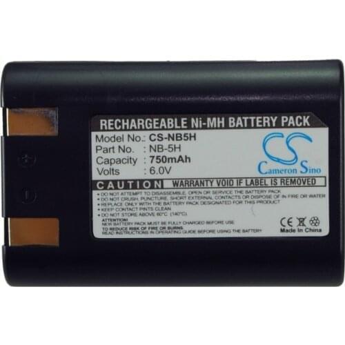 Cameron Sino 750mAh Battery NB-5H for Canon PowerShot 600, PowerShot A5 Zoom, PowerShot A50, PowerShot D350, PowerShot S10, S20