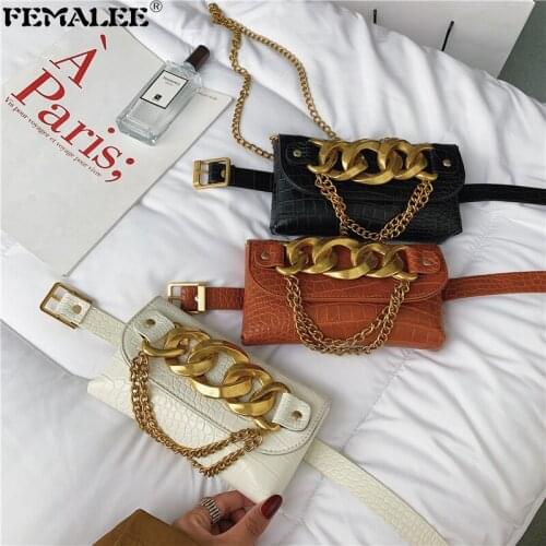 Korean New Alligator Wallet Bags Women High Quality Leather Fashion Purses 2021 Crocodile Pattern Thick Chain Chest Pack Handbag
