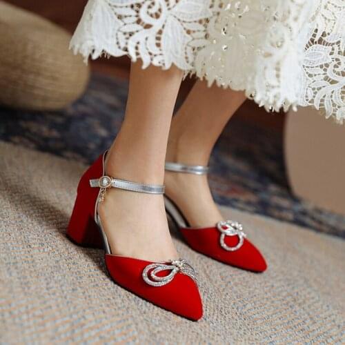 Fashion Elegant Designer Sandals High Heels Platform Thick Heel Pointed Pumps Wedding Party Plus Size Women Shoes 46 47 48 2111