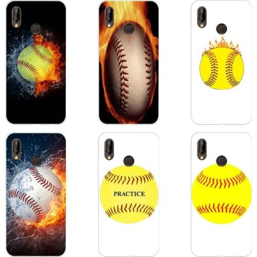 98H Fire Yellow Softball Softball Fire Soft Silicone Tpu Cover Case for huawei p 20 lite pro y6 2017 mate 10 lite