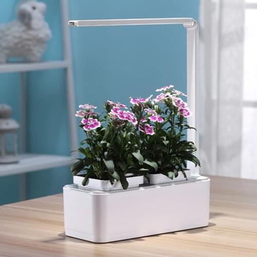 Tabletop Hydroponic Herb Plant Garden Germination Kits 8W LED Grow Light, Can Be Used As Reading Lamp, UK Plug