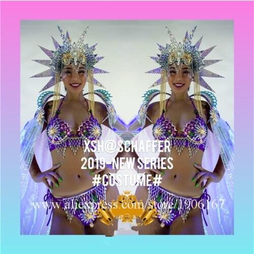 Nightclub Bar Sexy Lady Mermaid Party Evening Dress Headdress Catwalk TV Models Show Dance Bikini Suit Cloak Ballroom Costume