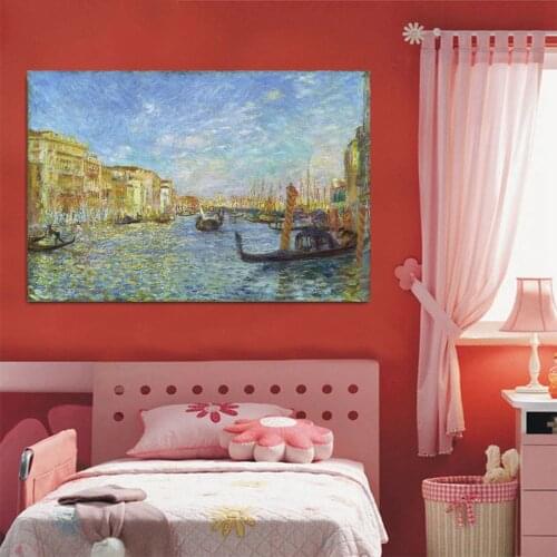 Grand Canal Venice Landscape Oil Canvas Painting Hand Painted August Renoir Canvas Painting Home Decor Wall Art