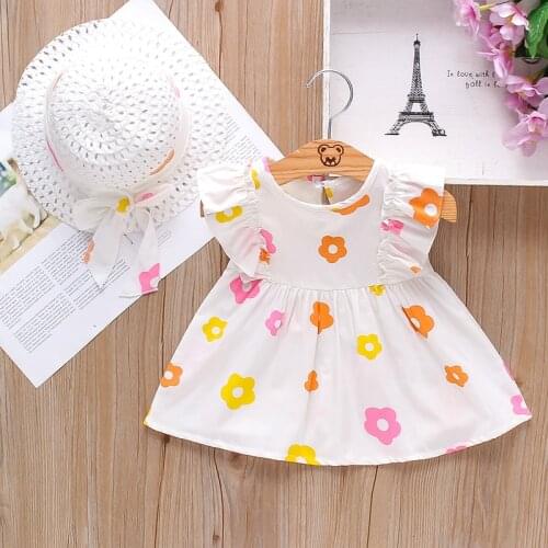 Casual Summer Dress For Baby Girl Clothes Cute Floret Party Princess Girls Dress Comfortable Cotton Infant Vestidos 1-3 Year Old