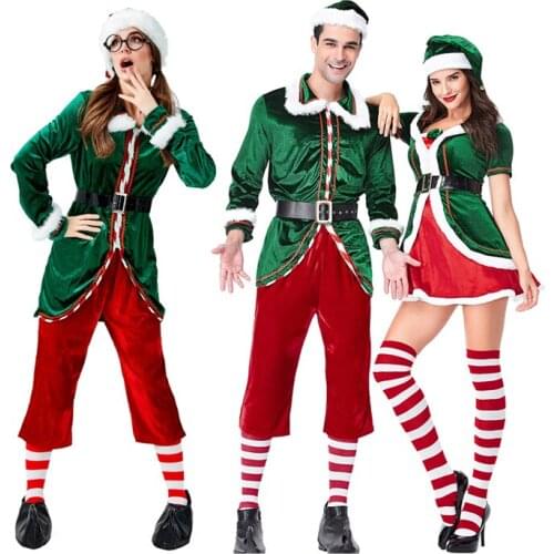 Christmas Adult Santa Claus Cosplay Costume Carnival Fun At Your Xmas Party Elf Festival Couple Fancy Dress