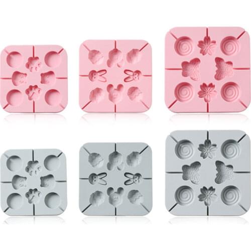 Lollipop Silicone Mold Rabbit Cat Claw Butterfly Round Childrens Cheese Stick DIY Candy Mold Kitchen Chocolate Baking Utensils