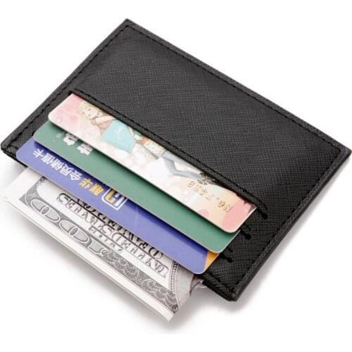 Ultra-thin mens card holder multi-card pocket wallet mini document bag card holder PU leather small wallet