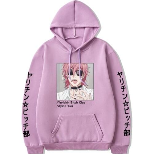 Yarichin Bitch Club Ayato Yuri Yaoi Japan Anime Hoodies Men Funny Manga Winter Casual Long Sleeve Loose Women Pink Sweatshirt