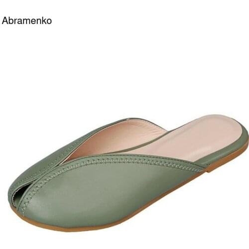 Women Sandals Leather Shoes Women Summer Style Flip Flops Fashion Platform Female Slides Lady Shoes Round Toe Plus Size 35-40