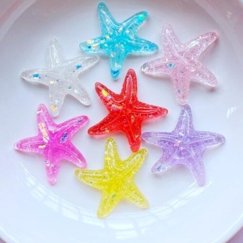 10/20Pcs Resin Cute Mixed Sparkle Mini Starfish Flatback Cabochon Scrapbook Kawaii DIY Embellishments Accessories K72