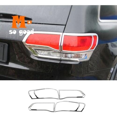 2014 ABS Chrome for Jeep Grand Cherokee Car Rear Back Tail Light Lamp Cover Exterior Trim Auto Accessories Moulding Sticker
