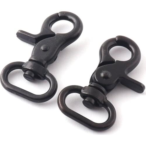 3/4" Black Swivel Clasp Claw Lobster Clasp for Dog Tie-out Collar Webbing Trigger Snap Hook Handbag Clip Purse Clasp Keychain