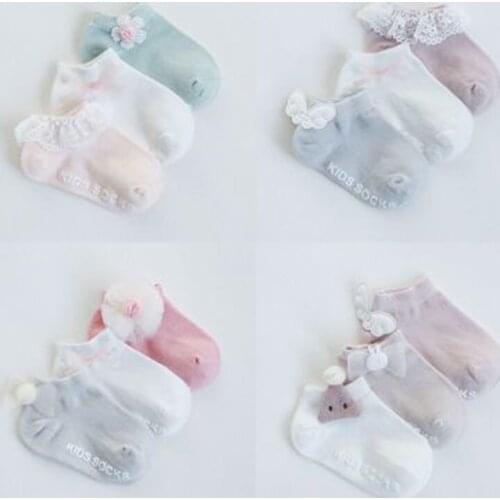 3 Pair/Lot Kids Soft Cotton Socks Boy Girl Newborn Cute Cartoon Warm Stripe Dots Fashion Sport Socks Autumn Winter Children Gift