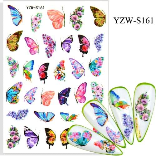 3D Stickers for Nails Spring Summer Self-adhesive Stickers Butterflys Peach Blossom Nail Art Decorations Nail Foil Accessories
