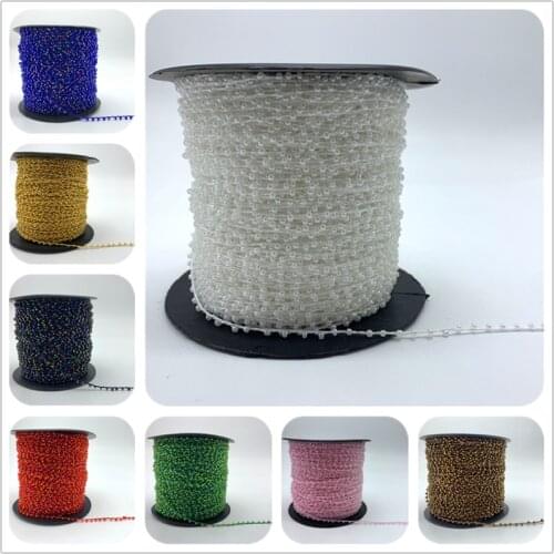 5yards Lace Crystal Beads Sequin Fabric Beaded Trim Ribbon DIY Sewing Applique Collar Cord Wedding Dress Guipure Decoration