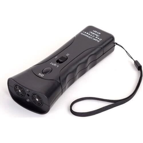 50PCS Ultrasonic Dog Chaser Stop Aggressive Animal Attacks Repeller Trainer LED Flashlight Training Control Anti Bark New