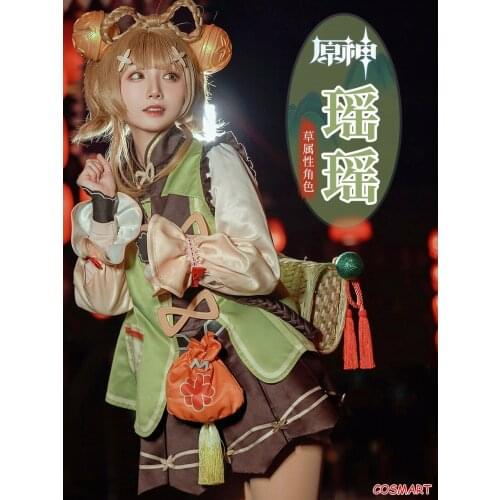 Anime Genshin Impact YaoYao Cosplay Costume Lolita Dress Lovely Uniform Yao Yao Game Suit Halloween Outfit For Women New 2021