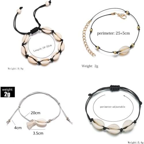 Bohemia Natural Shell Anklets for Women Foot Jewelry Summer Beach Barefoot Bracelet Ankle on Leg Chian Ankle Strap Accessories