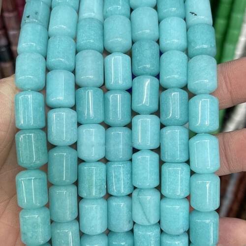 Natural Stone 10x14mm Tube Loose Spacer Beads For Jewelry Making Rose Quartzs Tiger Eye Red Carnelian Picture Jaspers Sandstone