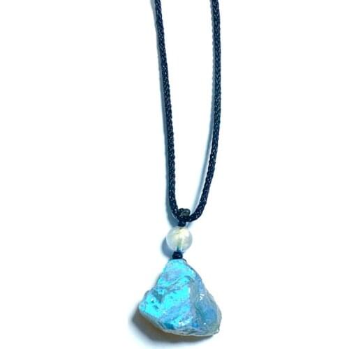 CSJ New Natural irregular crystal Labradorite Pendants Moonstone Sun stone Necklace Divination spiritual meditation Fine Jewelry