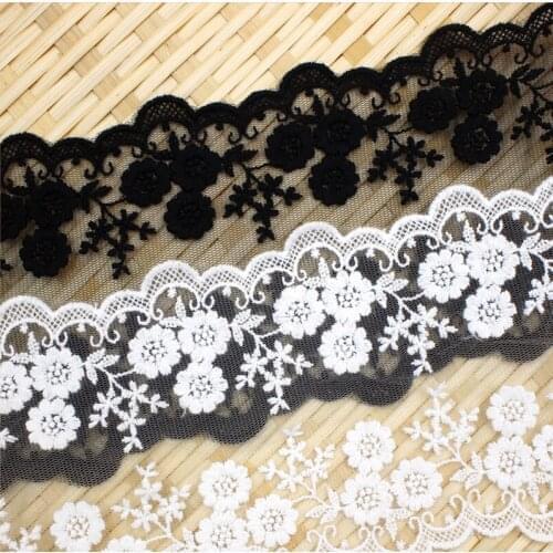 Double Edges Embroidered Lace Trim DIY Handmade Materials Clothing Wedding Dress Veil Accessories