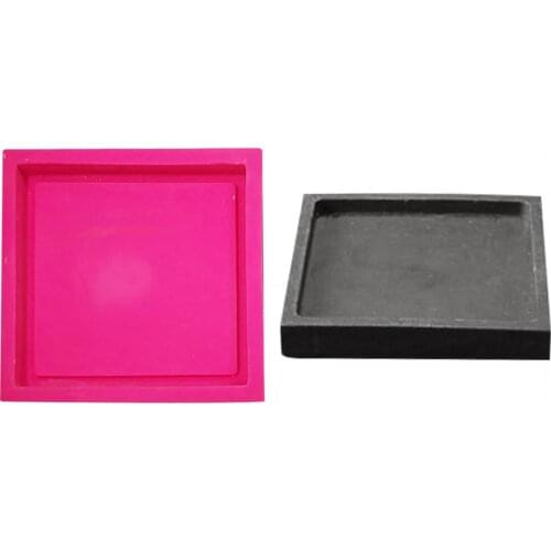 Geometric Design Concrete Coasters Molds Tea Cup Holder Molds Cement Coaster Tray Molds For Plaster Gypsum Base Clay Mold