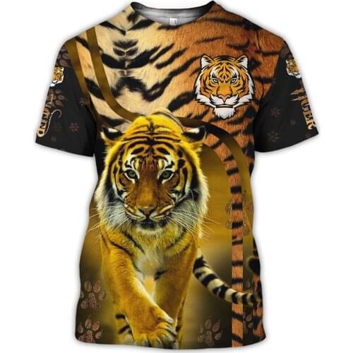 Men Casual Animal 3D Print t-shirts Tiger Tattoo Art Hip-Hop tshirts Summer Tees Harajuku Punk Wome Unisex Short Sleeve Tops 007
