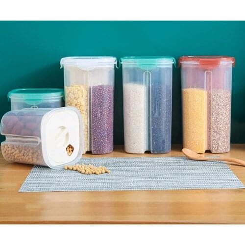 Sealed Can Non-toxic- Large Capacity 4 Buckles Transparent Food Storage for Refrigerator