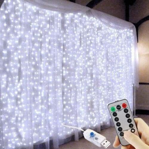 Garland Curtain Lamp for Room Pop Years Wedding Christmas Decor Lights Decor 3x1/3x2/3x3M Home Festoon Led Icicle Fairy Light