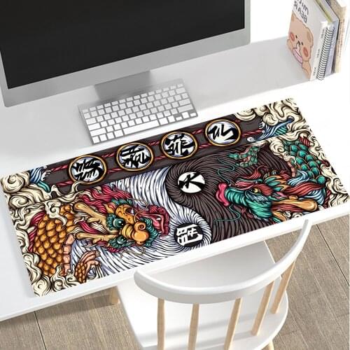 Elements of Chinese Style Mouse Pad Gaming Accessories Non-Slip Table Keyboard Desk Mat Gamer PC Rubber Carpet Dragon Mousepad