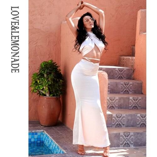 LOVE&LEMONADE Apricot Cross Changeable Top And Drawstring Bottom Two-Pieces Summer Set LM82996