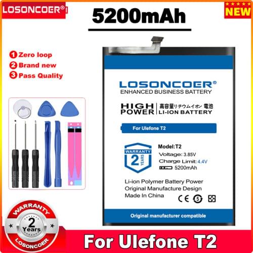 LOSONCOER 4700mAh T2 Mobile Phone Battery For Ulefone T2