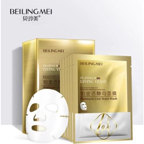Platinum Live Yeast Facial Mask Repair Damage Antioxidant Anti-Aging Moisturizing Oil-Control Whitening Skin Care Sheet Mask