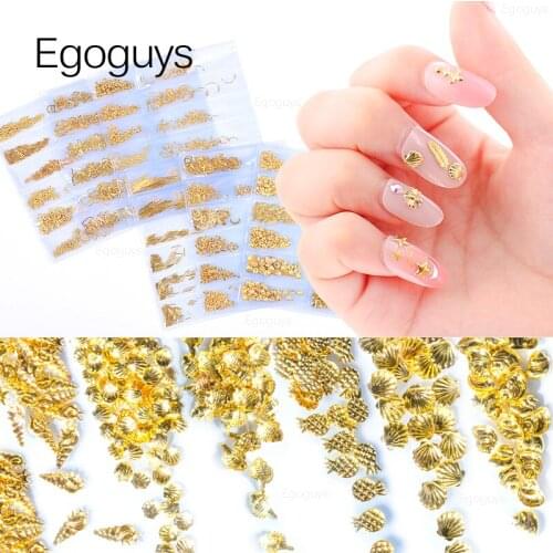 1Bag Mixed Size Metal Rivet Nail Art Decorations Sticker Nail Rhinestones Crystal Hollow Studs Frame 3D DIY Manicure Accessories