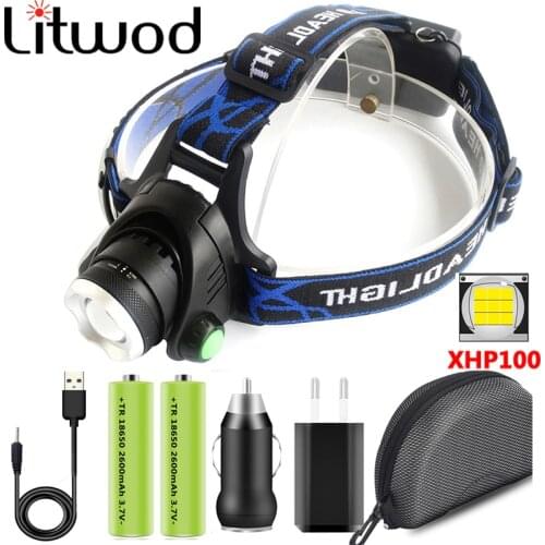 1000000LM Powerful XHP100 9-core 4 Colors Led Headlamp USB Rechargeable Zoomable Aluminum Head Lamp for Camping Light Headlight