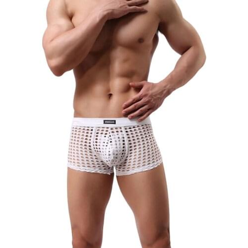 Men Underwear Sexy Boxer Male Big Mesh Hollow Cuecas Mens Underwear Boxers Fashion Ropa Interior Boxer Marca