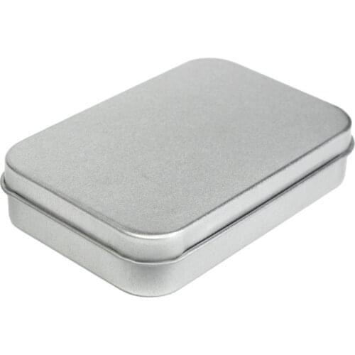 2pcs Survival Kit Tin Higen Lid Small Empty Silver Flip Metal Storage Box Case Organizer For Money Coin Candy Keys