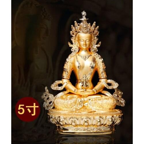 Immeasurable and long-received Buddha domestic alloy 5-inch Buddha statue Tibetan supplies indoor car decoration