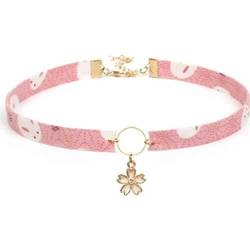 Fashion Sweet Style Choker Necklace Lavender Japanese Style Cloth Crane Retro Circle Tassel Clavicle Women Chain Necklace,1 PC