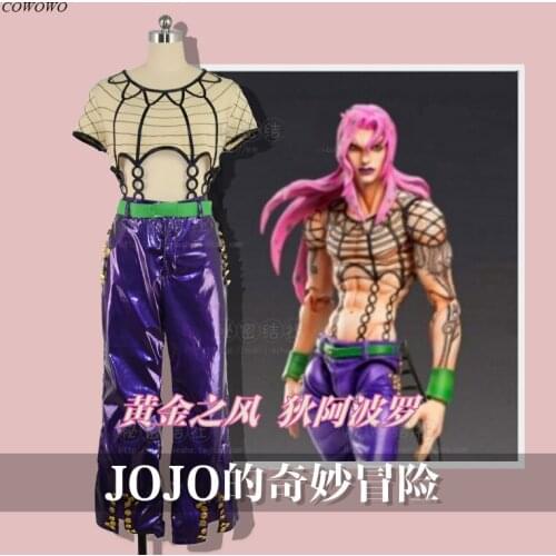 [Customized] Anime! JOJOs Bizarre Adventure Golden Wind Diavolo Game Suit Uniform Halloween Carnival Party Outfit Men 2021 NEW