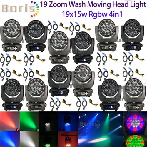 No tax 12x led wash zoom moving head light 19x15w high standard moving head wash light Dmx512 19X15W Lyre Wash Zoom