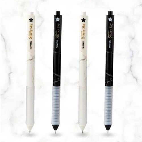 2pcs Starry Sky Marble Style Gel Pens for Writing Soft Thread Grip Black Color Ink 0.5mm Ballpoint Office School Supplies F957